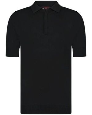 Aeden Schwarzes Strick-Poloshirt