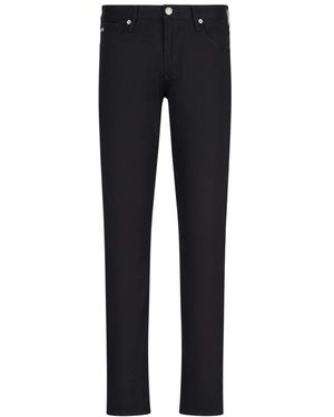 Emporio Armani Slim Fit Twill Stretch Hose - Blau