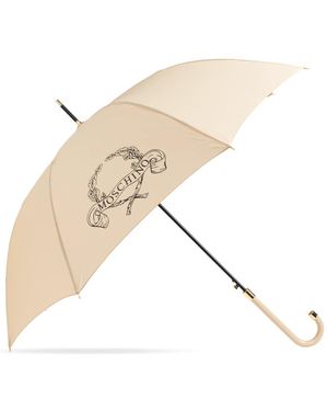 Moschino Logo Paraplu - Naturel