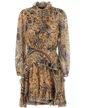 Etro Gekreukte Mini Jurk - Naturel