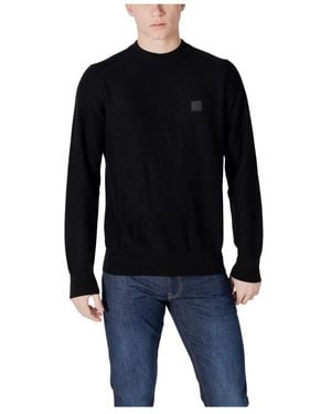 BOSS Rundhals-Strickpullover Aus Kaschmir-Baumwolle - Schwarz