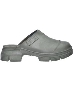 Ganni Gummisandalen Mit Plateau - Grau