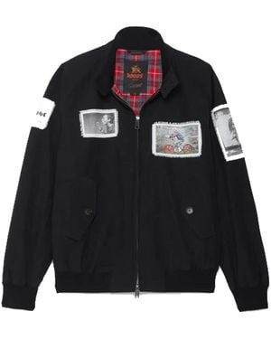 Baracuta Jassen ,Zwart ,G9 Harrington Gavin Watson Patches Jacket