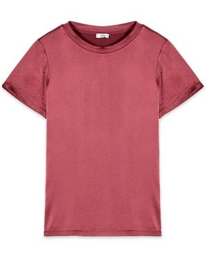 Oltre Overhemden ,Rood ,Satijn Viscose Satin Blouse - Roze