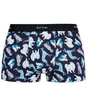 Paul Smith Ondergoed ,Blauw ,Katoen Cotton Boxers Met Dierenprint