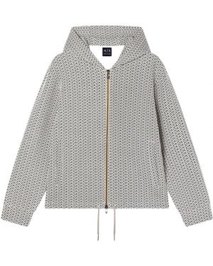 ARMANI EXCHANGE Hoodies & Sweatvesten ,Bruin ,Katoen Hoodie Met Rits - Grijs