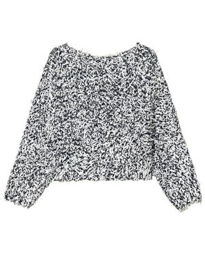 Actitude Blauer Lockenpullover Mit Bootsausschnitt - Schwarz