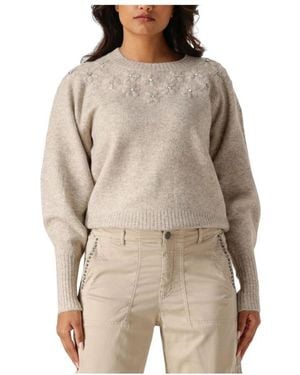 Summum Beiger Wollmischung Strickpullover - Natur