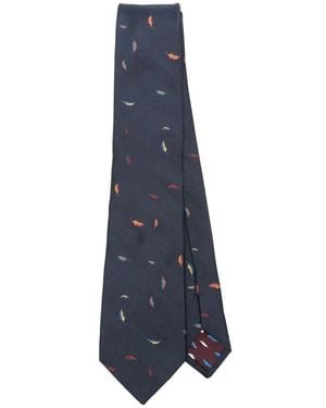 Paul Smith Blad Patroon Stropdas - Blauw