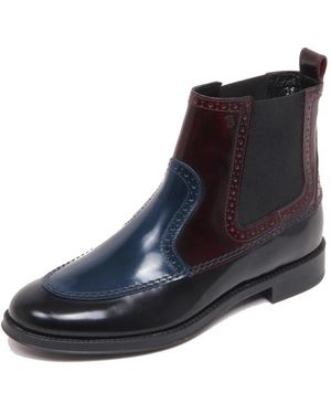 Tod's Beatles Bordeaux Stiefel Schuhe - Blau