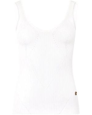 Roberto Cavalli Sleeveless Tops - White