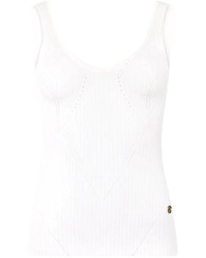Roberto Cavalli Sleeveless Tops - White