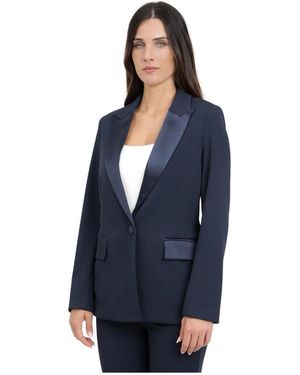 ViCOLO Jassen ,Blauw ,Polyester Blauwe Single-Breasted Jas Elegante Klassieke Stijl
