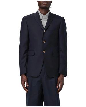 Thom Browne Grauer Dreiknopf-Blazer - Blau