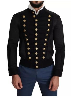 Dolce & Gabbana Button Embellished Military Jacket - Black