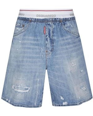 DSquared² Korte Broeken ,Blauw ,Katoen Surfer Short