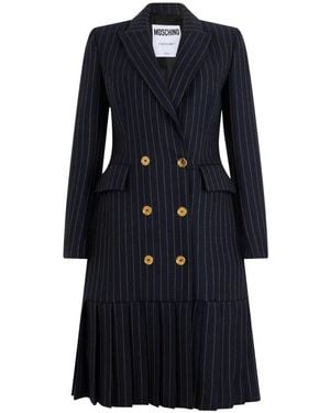 Moschino Midi Jurk Met Inkepingkraag - Zwart