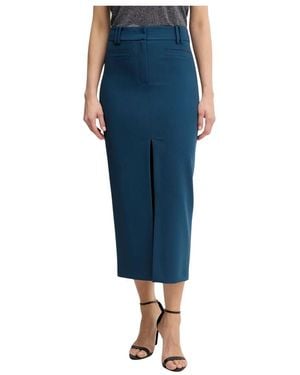 Patrizia Pepe Rokken ,Blauw ,Polyester Slit Midi Skirt