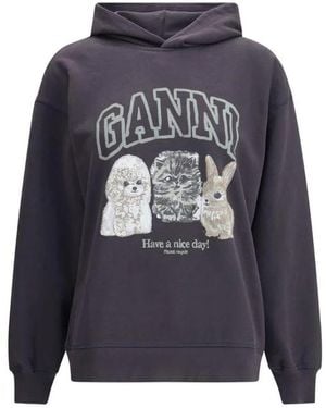 Ganni Hoodies - Bleu