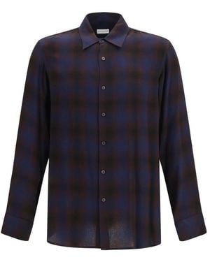 Dries Van Noten Overhemden ,Bruin ,Check Shirt - Blauw