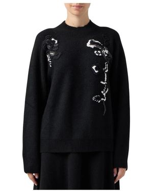 Ermanno Scervino Pullover Mit Blumenstickerei - Schwarz