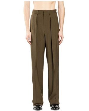 Tom Ford Broeken ,Groen ,Wol Wool Cashmere Silk Reps Double Pleat Broeken
