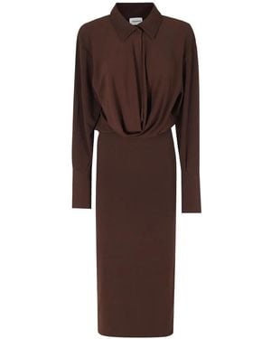 ANDAMANE Kleedjes ,Bruin ,Chiffon Lilia Midi Jurk
