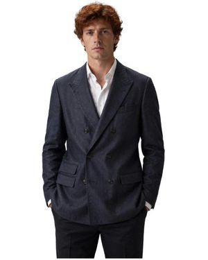 Dolce & Gabbana Jassen ,Blauw ,Taormina Double-Breasted Jas