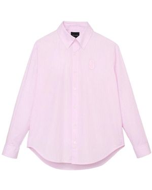Marc Jacobs Overhemden ,Roze ,Katoen Het Gestreepte Shirt