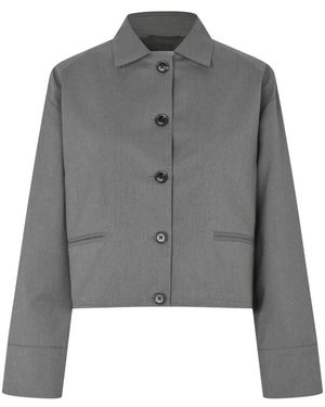 Samsøe & Samsøe Jassen ,Grijs ,Leer Sakelly Blazer