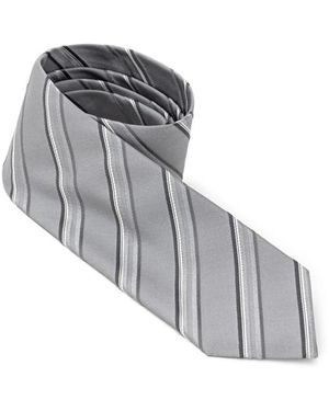 Jil Sander Schwarze Seidenkrawatte Mit Mikro-Jacquard - Grau