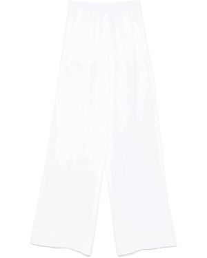 Antonelli Broeken ,Wit ,Linnen Witte Linnen Broek Met Elastische Tailleband