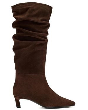 Alohas Kalila Ruched Pointed Boots - Braun