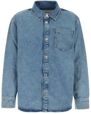 Ami Paris Denim Shirts - Blue