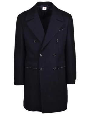 Luigi Borrelli Napoli Double-Breasted Coats - Blue