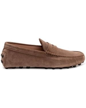 Tod's Schoenen ,Bruin ,Leer Suede Driving Loafer
