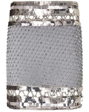 Alberta Ferretti Pailletten-Minirock - Grau