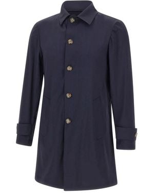 Barba Napoli Single-Breasted Coats - Blue