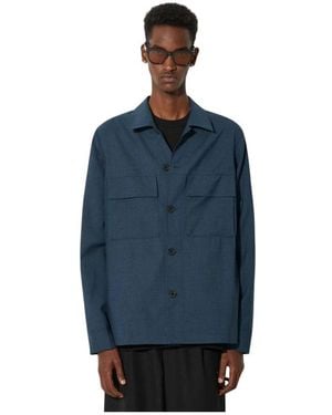 Paul Smith Hemdjacke Mit Doppelten Pattentaschen Und Knopfleiste - Blau