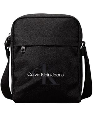 Calvin Klein Schultertasche Im Monogrammstil - Schwarz