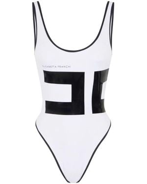 Elisabetta Franchi Badeanzug Mit Maxi-Logo - Weiß