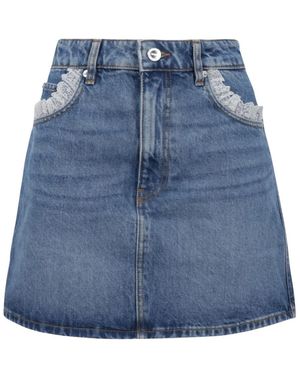 Ganni Rock Aus Festem Denim - Blau