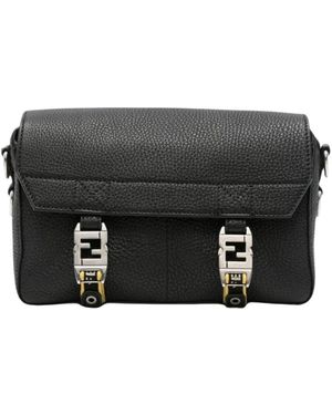Fendi Tassen ,Zwart ,Leer Flow Small Messenger Bag