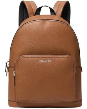 Michael Kors Cooper Rucksack Aus Genarbtem Leder - Braun