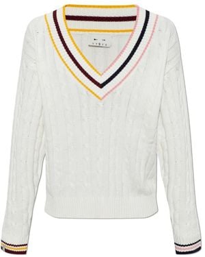 The Upside Truien & Vesten ,Wit ,Katoen Josette V-Neck Gebreide Trui