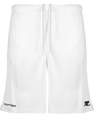 Courreges Fitness ,Wit ,Polyester Ac Training Shorts