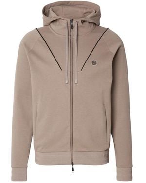 BOSS Sportlicher Zip-Up Hoodie Mit Reflektierenden Details - Grau