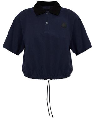 Moncler Polo Met Logo Patch - Blauw