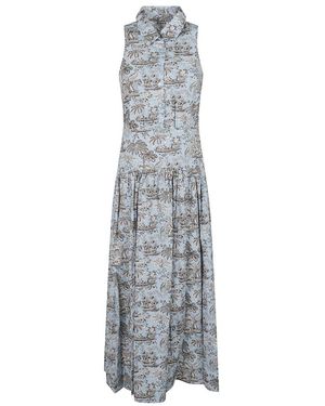 STAUD Kleedjes ,Veelkleurig ,Katoen Romy Dress - Grijs