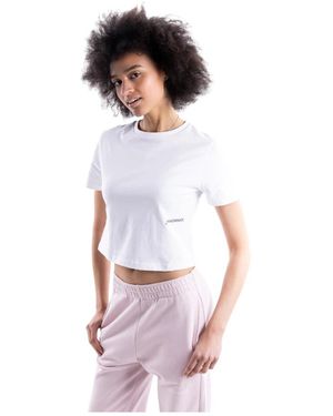 hinnominate Tops ,Wit ,Katoen Basic T-Shirt Met Ronde Hals